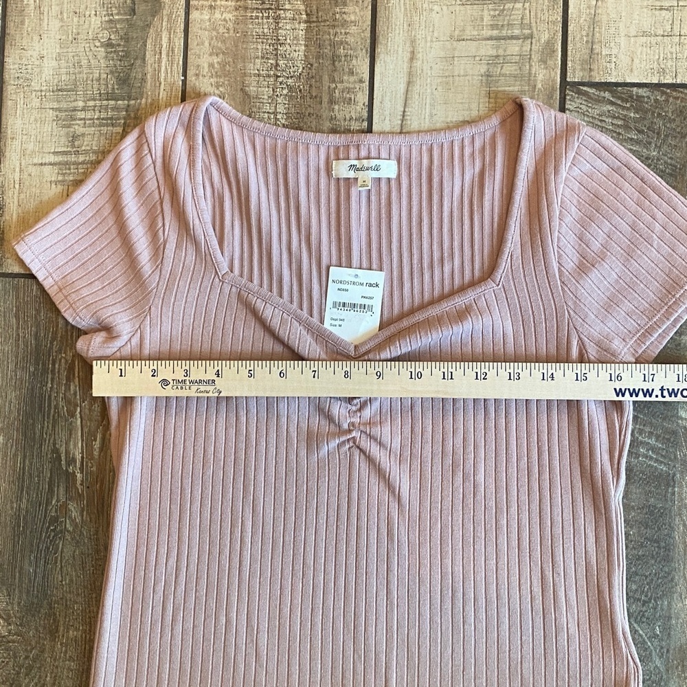 Madewell Ribbed Pink Blouse 🆕 - Picture 5 of 10